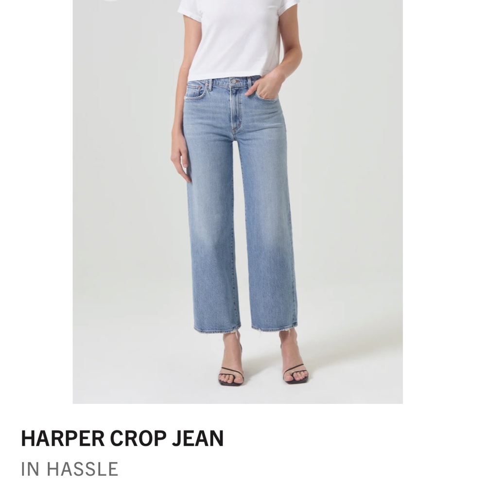 Agolde Light Blue Cropped Ankle Jeans
